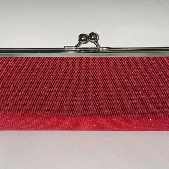 Handbags - Beautiful Vintage Red glittery clutch purse